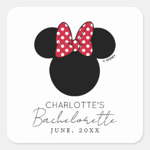 Sticker Carré Minnie Mouse Bachelorette Party Week-end