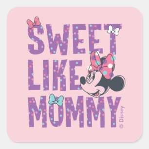Sticker Carré Minnie Mouse Douce comme maman