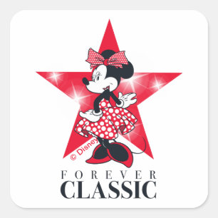 Sticker Carré Minnie Mouse Hollywood - Classique pour toujours