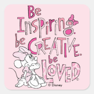 Sticker Carré Minnie Soyez Inspirante
