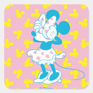 Sticker Carré Minnie tendance Cache-cache