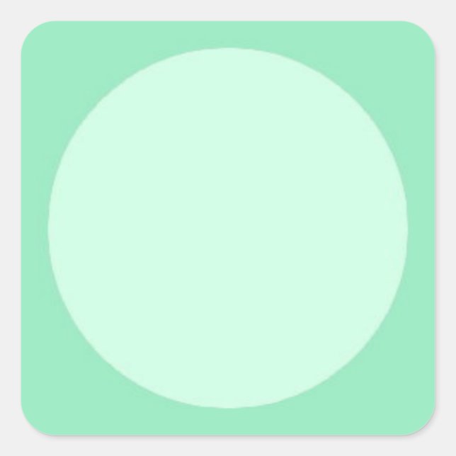 Sticker Carré Mint Vert Elegant Couleur Personnalisé Blanc Moder (Devant)