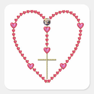 Sticker Carré Minuscule coeur Rosaire