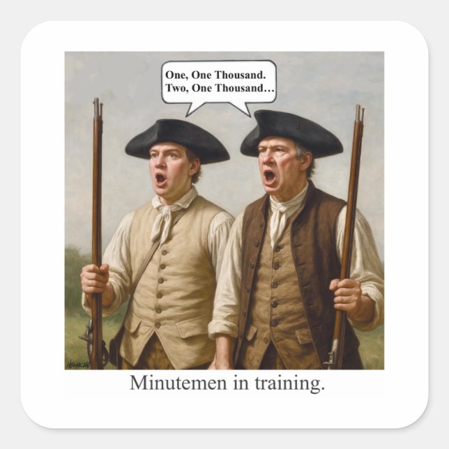 Sticker Carré Minutemen in training. (Devant)