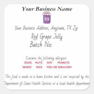 Sticker Carré Mis à jour Canned Foods Texas Cottage Law étiquett