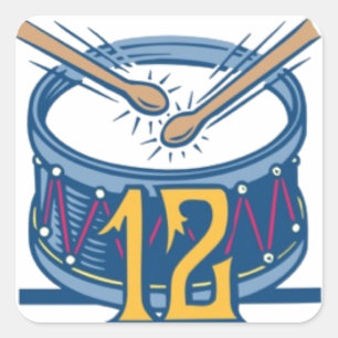 Sticker Carré Mise en tambour de douze batteurs