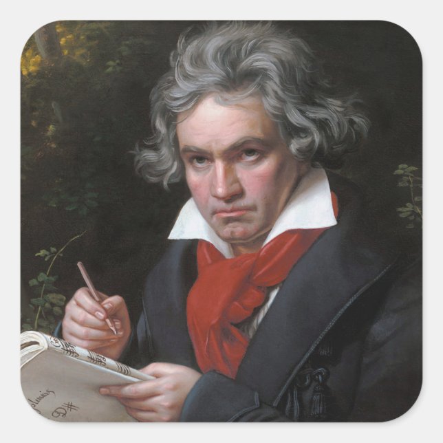 Sticker Carré Missa Solemnis : Ludwig Beethoven Musique classiqu (Devant)