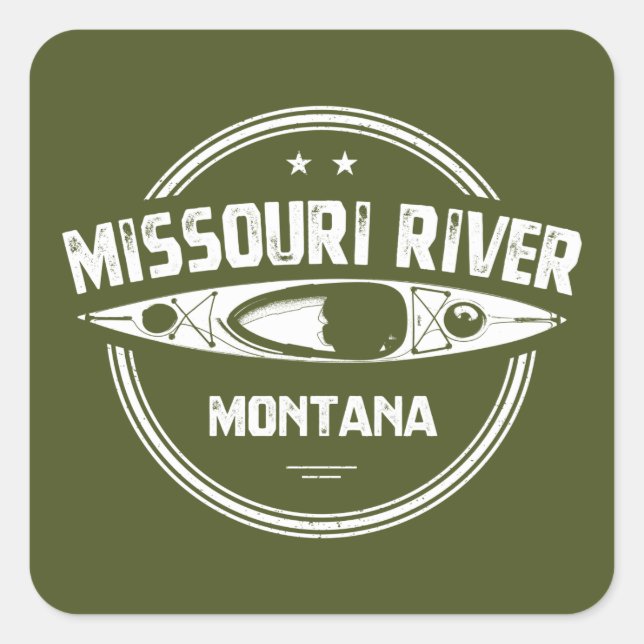 Sticker Carré Missouri River, Montana (Devant)