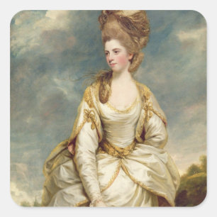 Sticker Carré Mlle Sarah Campbell, 1777-78 (huile sur la toile)
