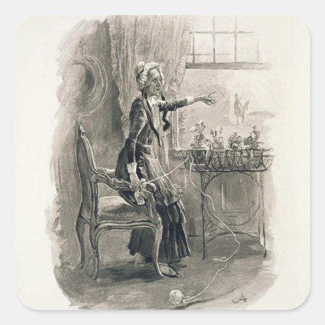 Sticker Carré Mme Betsy Trotwood, de "Charles Dickens : A Gossi (Devant)