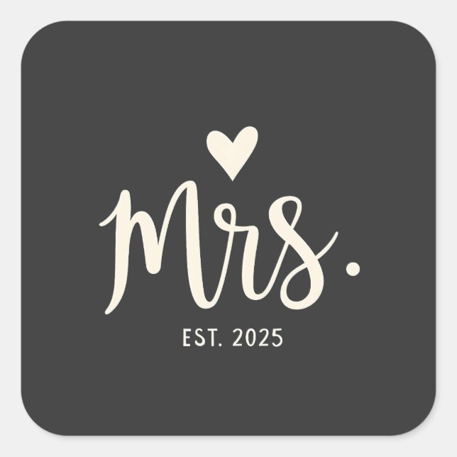 Sticker Carré Mme Épouse 2025 Mariée Fiançailles Mariage (Devant)