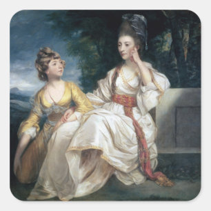 Sticker Carré Mme Thrale et sa fille Hester 1777-78