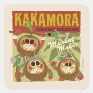 Sticker Carré Moana Kakamora - Créatures de noix de coco