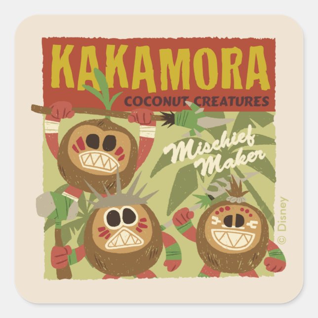 Sticker Carré Moana | Kakamora - Créatures de noix de coco (Devant)