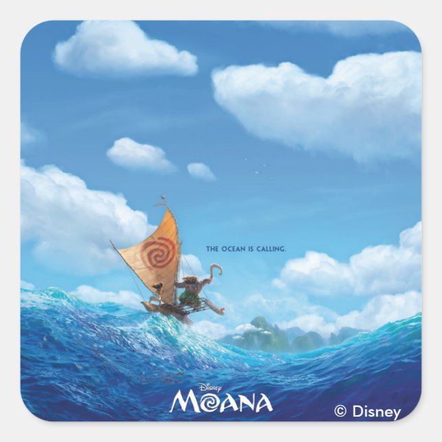 Sticker Carré Moana | L'Océan Appelle (Devant)
