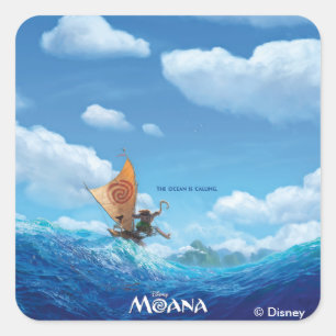 Sticker Carré Moana   L'Océan Appelle
