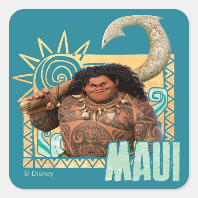 Sticker Carré Moana | Maui - Trickster original (Devant)