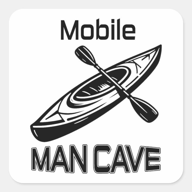 Sticker Carré Mobile Man Cave Kayak (Devant)