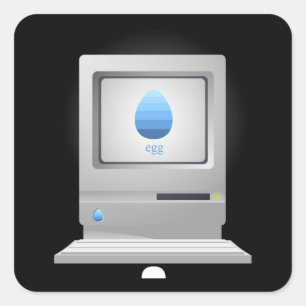 Sticker Carré Mobilier à rayures petit tabledeco oeuf vintage ][