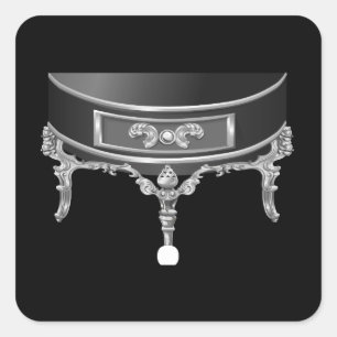 Sticker Carré Mobilier brillant latéral baroque table latérale n