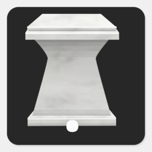 Sticker Carré Mobilier brillant latéral guéridon en marbre