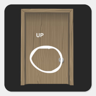 Sticker Carré Mobilier brillant porte en bois de la porte avec c