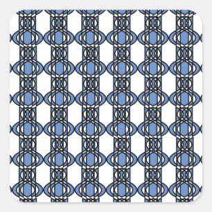 Sticker Carré Mod Retro Blue Abstrait Scarab Motif