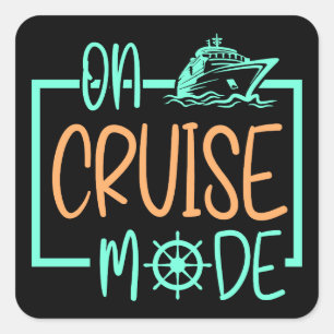 Sticker Carré Mode Croisière Bateau De Croisière Sur Les Voyages