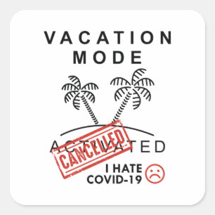 Sticker Carré Mode de vacances annulé