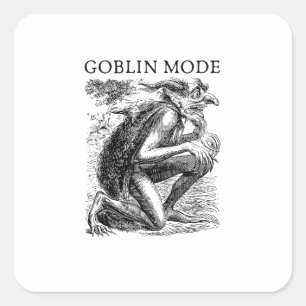 Sticker Carré Mode Gobelin Goblincore Rétro Drôle Désactivé