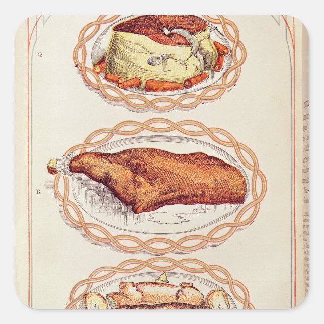 Sticker Carré Mode moderne de service des plats, de Mme Beaton (Devant)