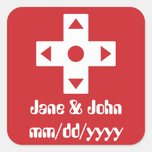 Sticker Carré Mode multijoueur dans l'autocollant cerise