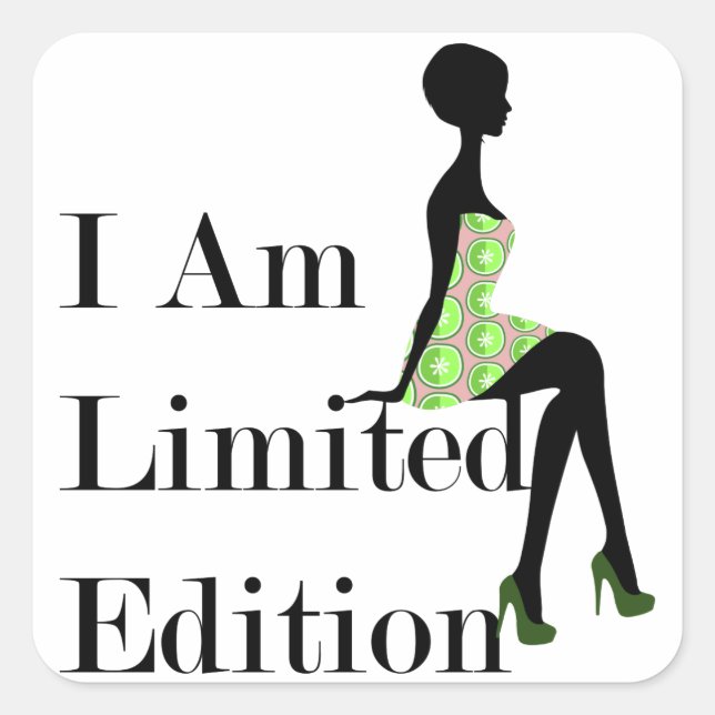 Sticker Carré Mode Silhouette I Am Limited Edition Citation (Devant)