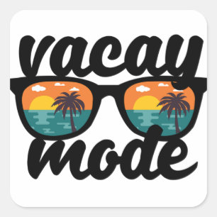 Sticker Carré Mode Vacances Design Été