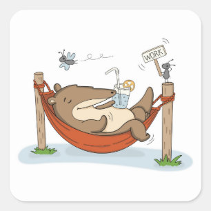 Sticker Carré Mode Vacances Fourmilier