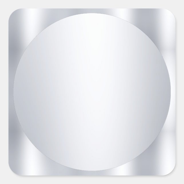 Sticker Carré Modèle blanc argent Faux personnalisé Ajouter votr (Devant)