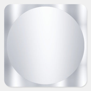 Sticker Carré Modèle blanc argent Faux personnalisé Ajouter votr