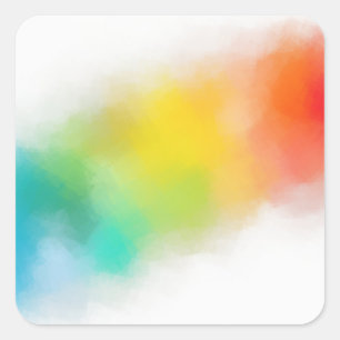 Sticker Carré Modèle blanc Art Abstrait moderne Rouge Jaune