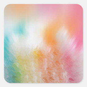 Sticker Carré Modèle blanc d'art Abstrait coloré personnalisé