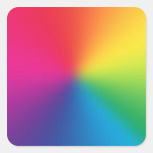 Sticker Carré Modèle customisé par gradient d'arc-en-ciel -