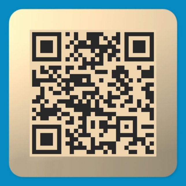Sticker Carré Modèle de code QR immédiatement modifiable | Or Fa (Créateur téléchargé)