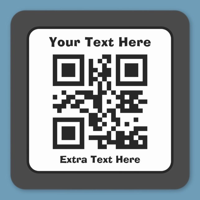 Sticker Carré Modèle de code QR numérisable avec texte modifiabl (Créateur téléchargé)