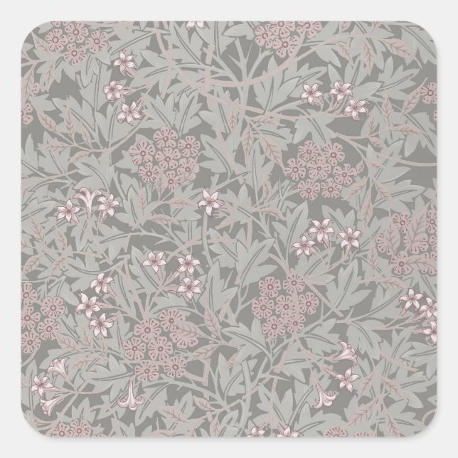 Sticker Carré Modèle de fleur de jasmin de William Morris (Devant)