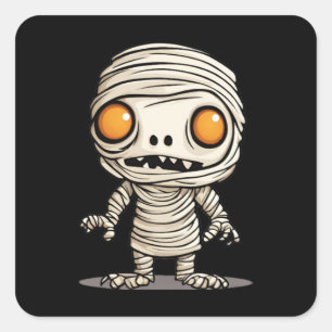 Sticker Carré Modèle de momie d'Halloween