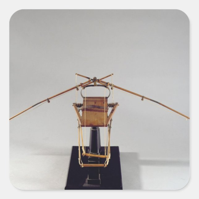 Sticker Carré Modèle de reconstruction du design de da Vinci (Devant)