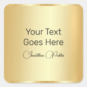 Sticker Carré Modèle de script manuscrit Gold Look élégant