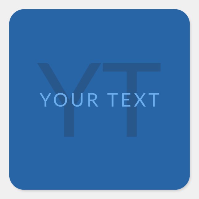 Sticker Carré Modèle de texte modifiable pour le nom monographiq (Devant)