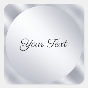 Sticker Carré Modèle de texte personnalisé avec un aspect métall