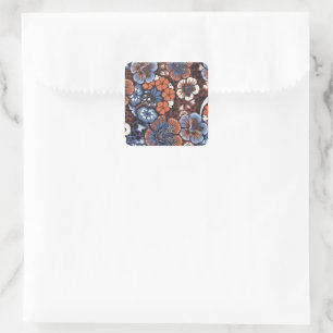 Sticker Carré Modèle floral Batik vintage