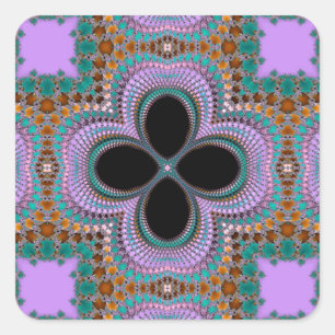 Sticker Carré Modèle Floral géométrique marocain